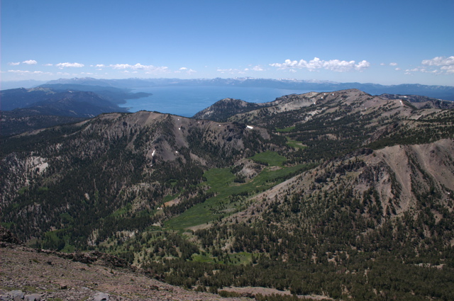 If it was even possible, Lake Tahoe looks even bigger when you're this high up.  