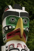 A number of wildly colored totem poles have been placed in Stanley Park for tourists to take pictures of.  