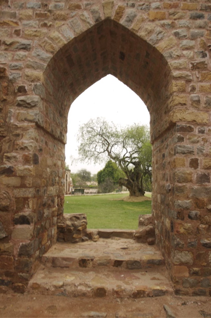 An old brick doorway near the Qutub Minar.  